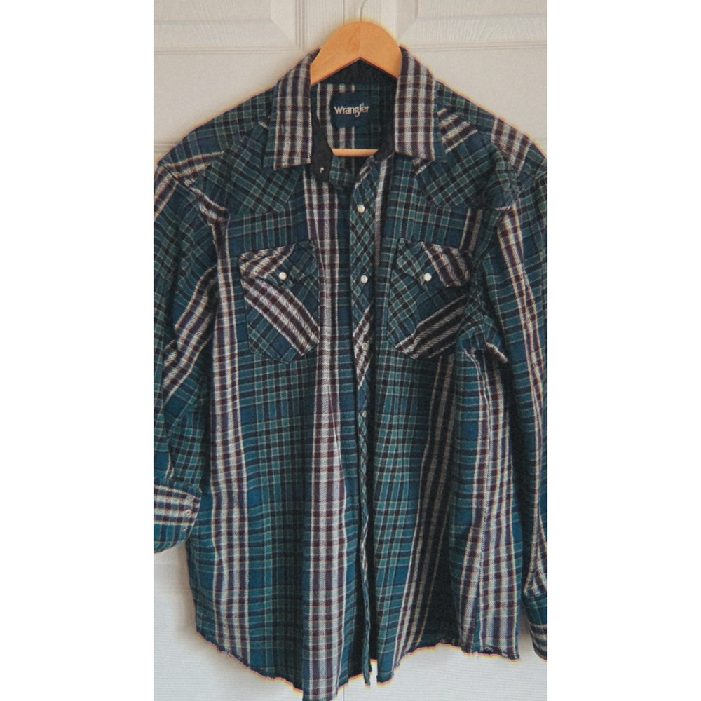 Wrangler Men's Green Plaid Shirt
